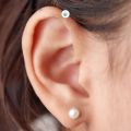 Sazuna Jewellers Pure Silver Chain With Ear Top Fresh Water Pearls Moti For Women - 1 Set | Silver Jewellery For Women. 