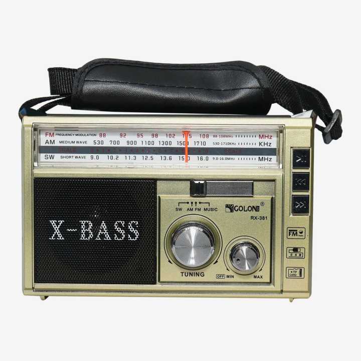 Golon Rx-381 Multimedia Radio Set 'Usb/ Sd Card/ Tf Card/Bluetooth & Flashlight With Built-In Rechargeable Battery