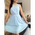 Zalora Bridesmaid Lace Insert Dress/ Sky blue dress. 