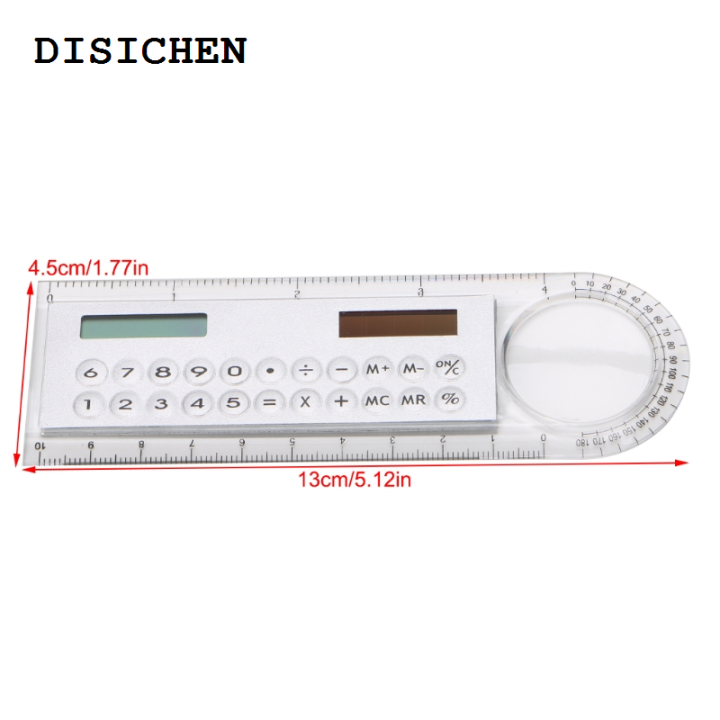 DISICHEN%20Fashion%20Mini%20Pocket%20Basic%20Calculator%20with%20Magnifier%20Solar%20Transparent%20Ruler%20Digital%20Desktop%20Fit%20for%20Kids%20Student%20School%20Supplies%20-%20Image%203