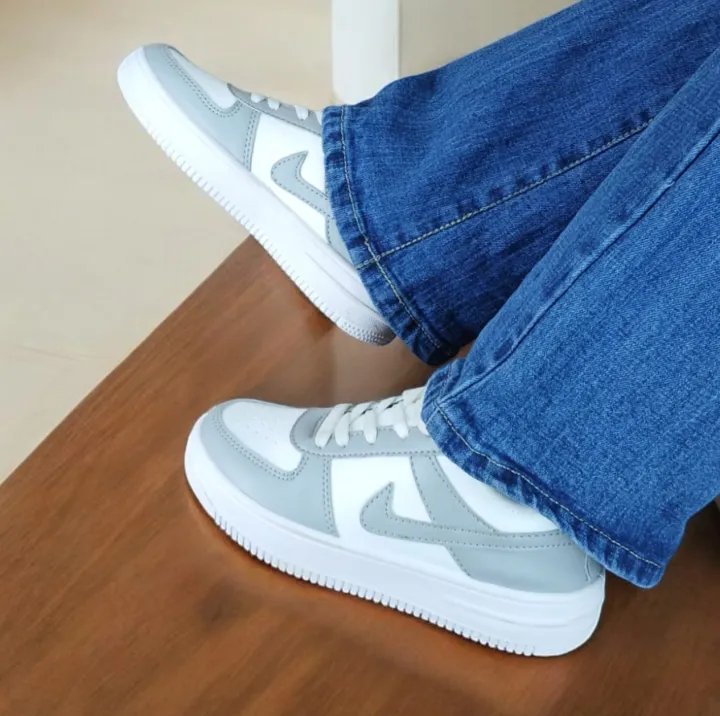 White Grey Casual And Comfortable Shoes For Women