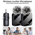 Wireless Lavalier Microphone 3 In1 Dual Mic Vlog Video Recording Interview Broadcasting Lapel Microphones Wireless Noise Cancelling Mic Suitable For Iphone, Android And 3.5 mm Jack Connector ( F11-2 Model). 
