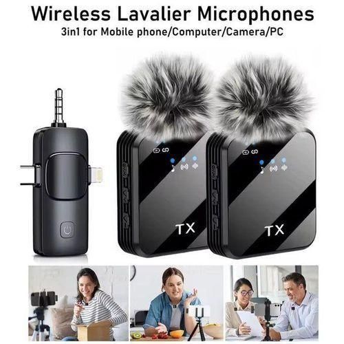 Wireless%20Lavalier%20Microphone%203%20In1%20Dual%20Mic%20Vlog%20Video%20Recording%20Interview%20Broadcasting%20Lapel%20Microphones%20Wireless%20Noise%20Cancelling%20Mic%20Suitable%20For%20Iphone,%20Android%20And%203.5%20mm%20Jack%20Connector%20(%20F11-2%20Model)%20-%20Image%202