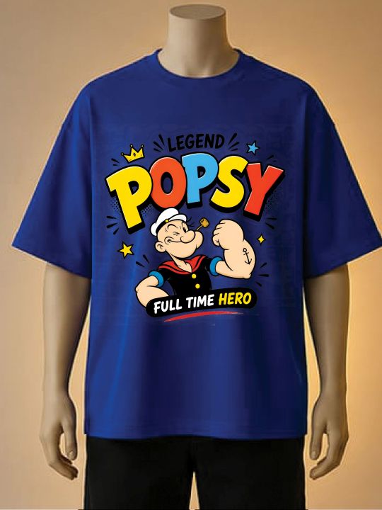 Popeye%20"Legend%20Popsy"%20Graphic%20Printed%20%20T-Shirt-%20Brown,%20Blue,%20Black%20-%20Image%202
