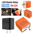1-5Pcs LED Flasher Relay 12V Adjustable Frequency of Turn Signal Light 2 Pins Flashing Blinker Relays For Motorcycle Accessories. 