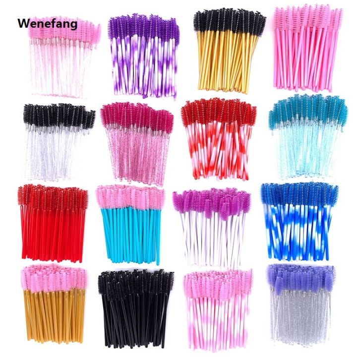 Wenefang%2050%20Pcs%20Shiny%20Crystal%20Eyelash%20Applicator%20Disposable%20Diamond%20Handle%20Nylon%20Two%20Colors%20Mascara%20Wands%20Spoolies%20Pink%20Brushes%20-%20Image%206