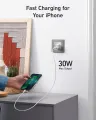 Anker USB C GaN 30W, 511 Charger (Nano 3) with 6ft Bio-Based USB-C to Lightning Cable (MFi Certified), for i Phone 14/14 Pro/14 Pro Max/13/13 Mini/13 Pro/13 Pro Max/i Pad Pro. 
