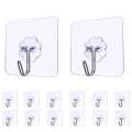 6pcs Self Adhesive Hook Transparent Hooks for Kitchen Bathroom Door Ceiling Hanger | Home Office Wall Powerful Plastic Wall Hook | Hooks For Wall. 