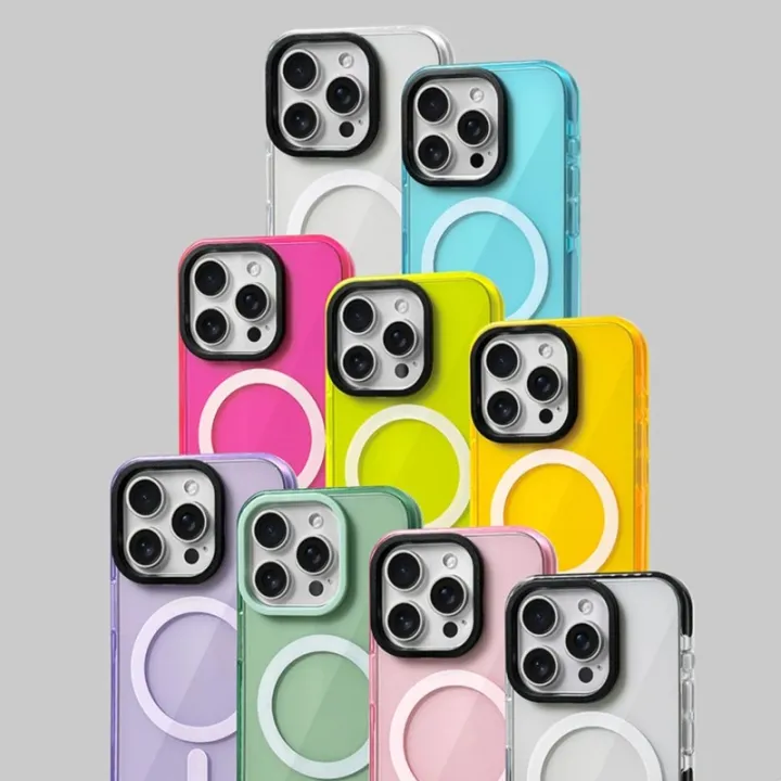 Transparent%20neon%20color%20MagSafe%20phone%20case%20for%20iPhone%2015%2016%20Pro%20Max%2015pro%2013%2014%2012%20wireless%20charging%20soft%20silicone%20bumper%20cover%20-%20Image%206