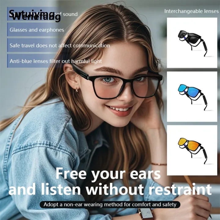 Wenefang%20Sutuiying%20Hot%20GS05%20Smart%20Glasses%20For%20Men%202%20in%201%20UV%20Protection%20Portable%20Polarized%20Hot%20Selling%20Anti-blue%20light%20Black%20Frame%20White%20Lenses%20Music%20Sunglasses%20-%20Image%203