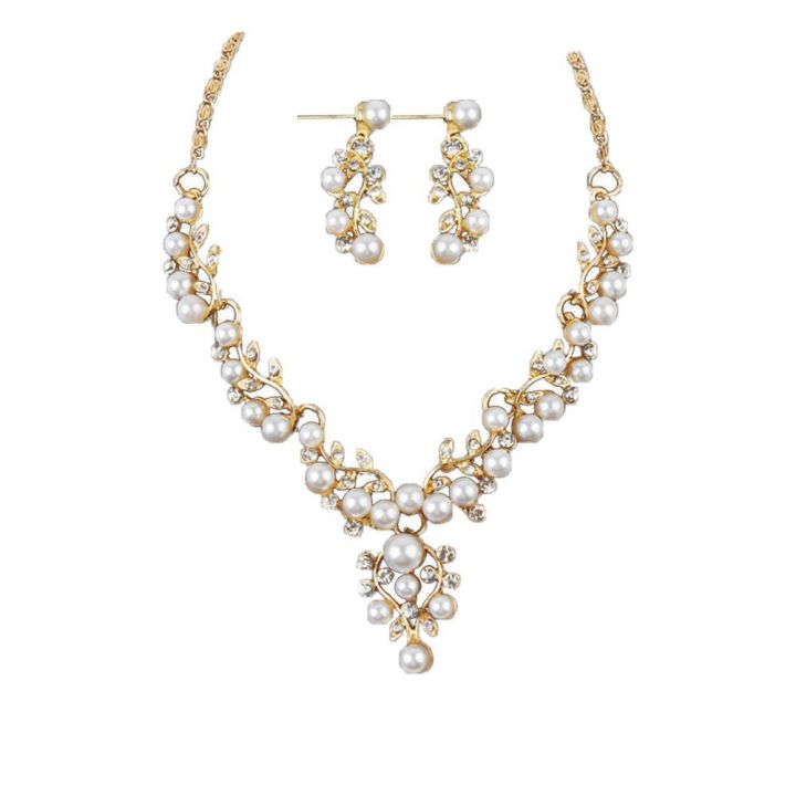 Gifts Accessories Flower Necklace  / Earrings Imitation  Engagement Bridal Wedding  Plated Jewelry Sets