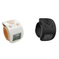 fasdaga 2x Mini Digital LCD Electronic Finger Ring Hand Tally Counter 6 Digit Rechargeable Counters Clicker-White & Black. 