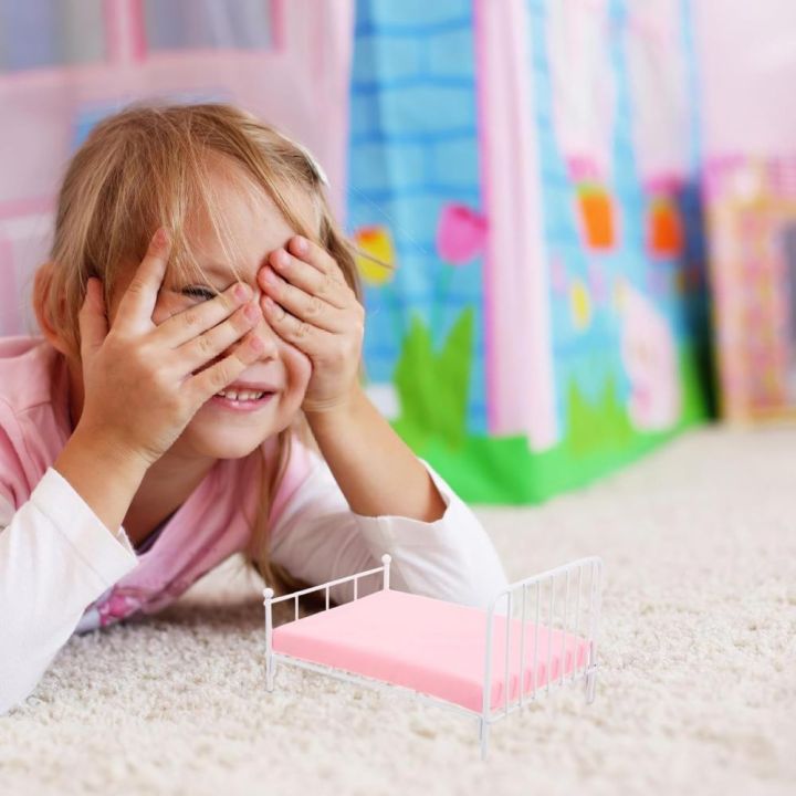 Creative%20:12%20Scale%20Dollhouse%20Bed%20Frame%20With%20Mattress%20Doll%20Bed%20Furniture%20Bedroom%20Scene%20Play%20House%20Mini%20Bed%20Model%20DIY%20Toy%20-%20Image%205