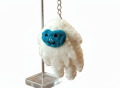 Eco-Friendly Hand-Felted Wool Yeti Key Ring - White, 9cm - Made in Nepal. 