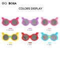 OQ BOGA 6 Styles Fashion Unisex Anti UV Cartoon Cute Pig Ear Frame Kids Sunglasses Children Outdoor Eye Protection Multicolor Plastic Full Rim Sun Glasses. 