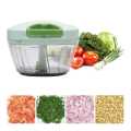 Multi Functional Speedy Vegetable And Fruit Food Chopper Spin Cutter With 3 Blades Manual Salad Maker. 