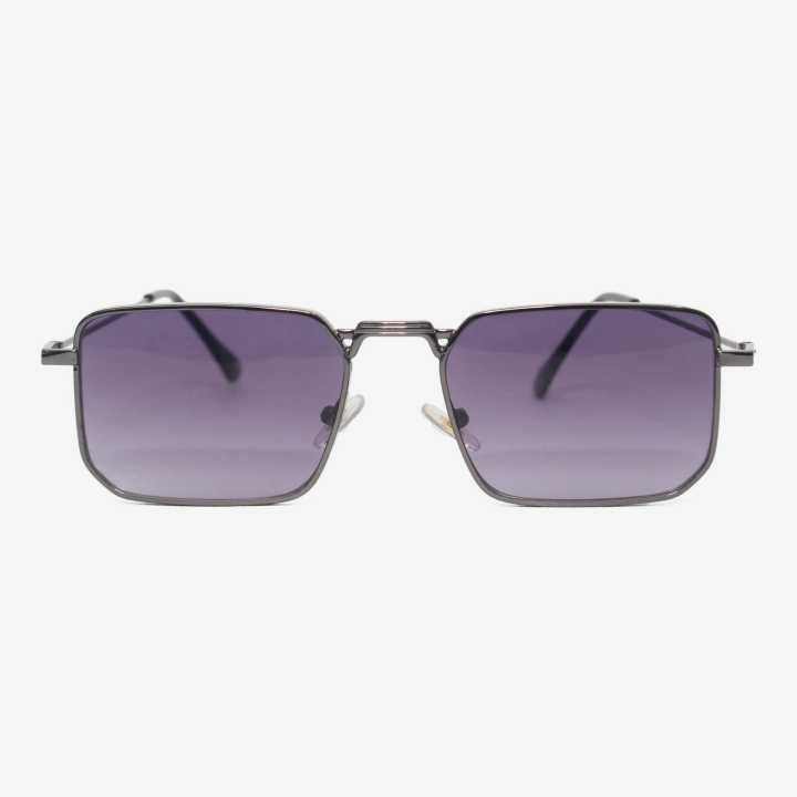 Black/Purple Color Rectangle Metal Frame With Shade Sunglass For
