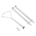 2 3 Tier Cake Plate Stand Heavy Metal Center Handle Fitting Hardware RodShape:Fan Color:Silver Amount:2 Sets. 