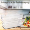 Kqueebee 2 Pcs Refrigerator Organizer Bins, Clear Stackable Plastic Food Storage Rack with Handles for Pantry, Kitchen. 