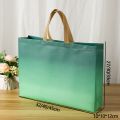 Durable Gradient Color Non Woven Bag Reusable with Handle Tote Bag Environmental Large Capacity Gift Pouch. 