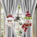 Cute Santa Claus Snowman Christmas Curtain Buckle Set of 2 Fastener Buckle Curtain Holdback Cartoon Curtain Tie Decoration Holiday Decor. 