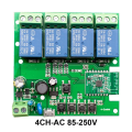 4CH Smart Switch Module Self-Locking and Timing Switch Wireless WIFI Remote Control. 