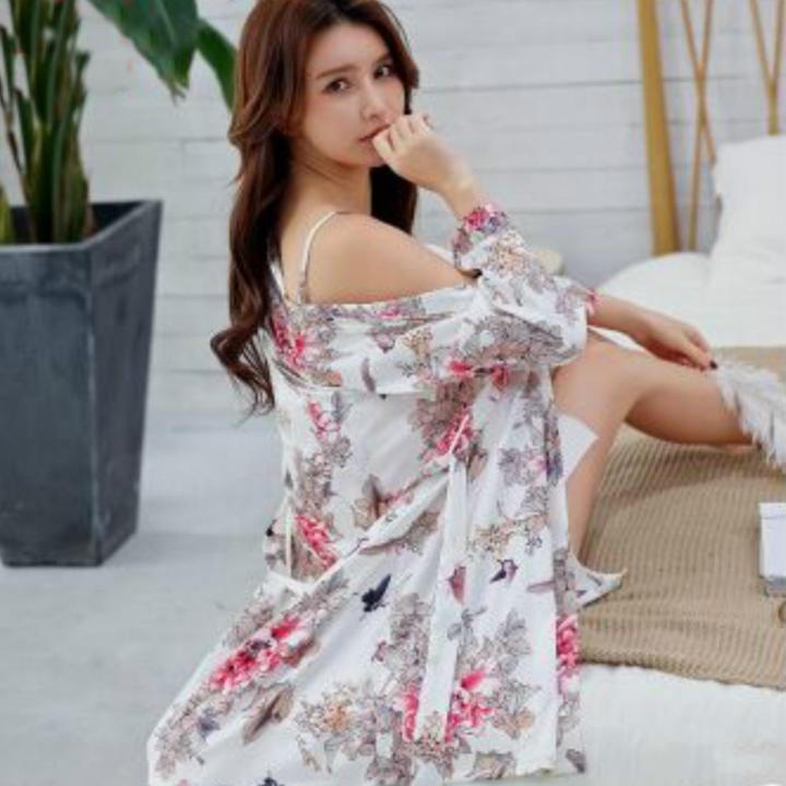 Floral%20Satin%20Chemise%20With%20Wrapper%20Nightwear%20-%20Ns4221640%20-%20Image%204