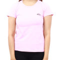 Doro Pink Cotton Round Neck Half Sleeve Side Printed T-Shirt For Women. 