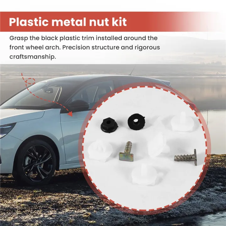 8pc%20Front%20Wheel%20Arch%20Trim%20Clips%20Plastic%20Metal%20Screw%20Nut%20Set%20For%20Corsa%20C%20-%20Image%206