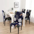 SALCKO Set Of 6 - Palm Leaf Pattern Stretchable Dining Chair Cover. 