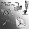 NEW Magnetic Pocket Phone Tripod with Hook Foldable Magsafe Phone Holder with Cold Shoe for iPhone Android HUAWEI Tripod Phone Stand. 