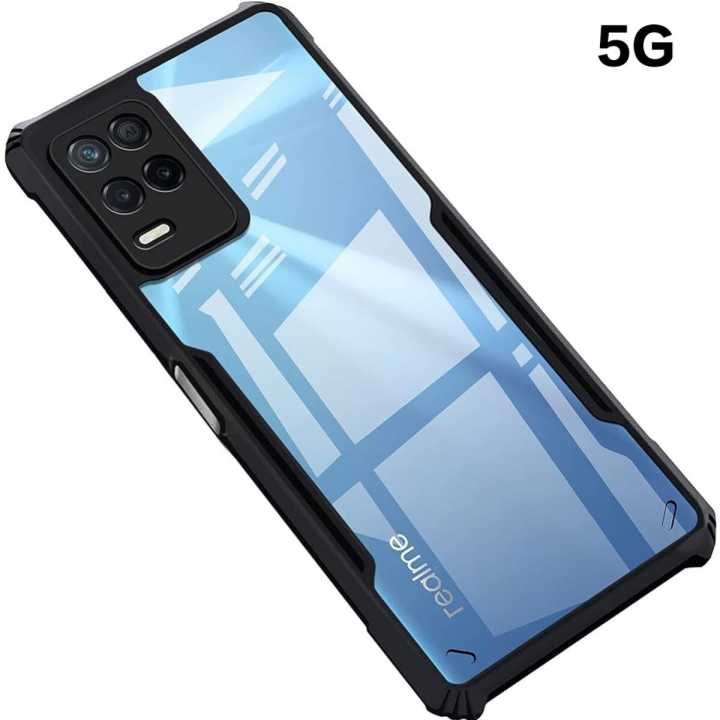 Realme 8 5G / 8s 5G / 9 5G / Narzo 30 5G (Same Size)Clear Transparent Bumper Black Cover Case -Non Yellowing