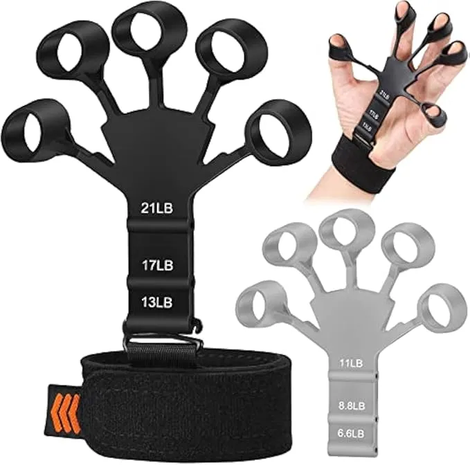 Adjustable Finger Exerciser and Finger Stretcher - Grip Strength Trainer for Hand Therapy, Rock Climbing - Relieve Pain for Arthritis, Carpal Tunnel