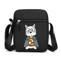 Casual Oxford Cloth Shoulder Bag Adjustable Multiple Compartments Mobile Phone Bag Cartoon Crossbody Bag for Men. 