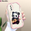 Jizetin for Vivo V15 Pro / 1818 Back Cover Happy Panda Cream Wavy Edge Soft Silicone Phone Case. 