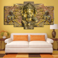 5 pcs / Panel ganesh riddhi siddhi Wall Canvas Art / Painting / Wallpaper / Print 3D Home Decor by om canvas. 