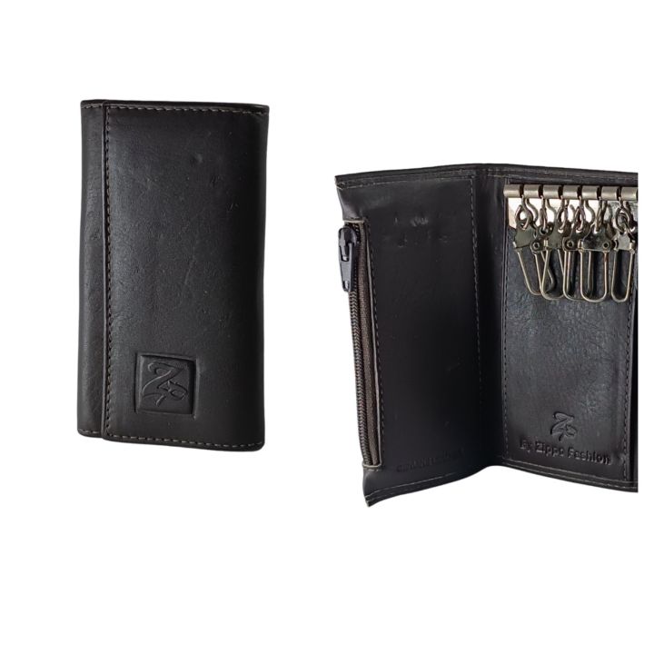 Genuine Leather Key Chain Case  Holder  Button Wallet
