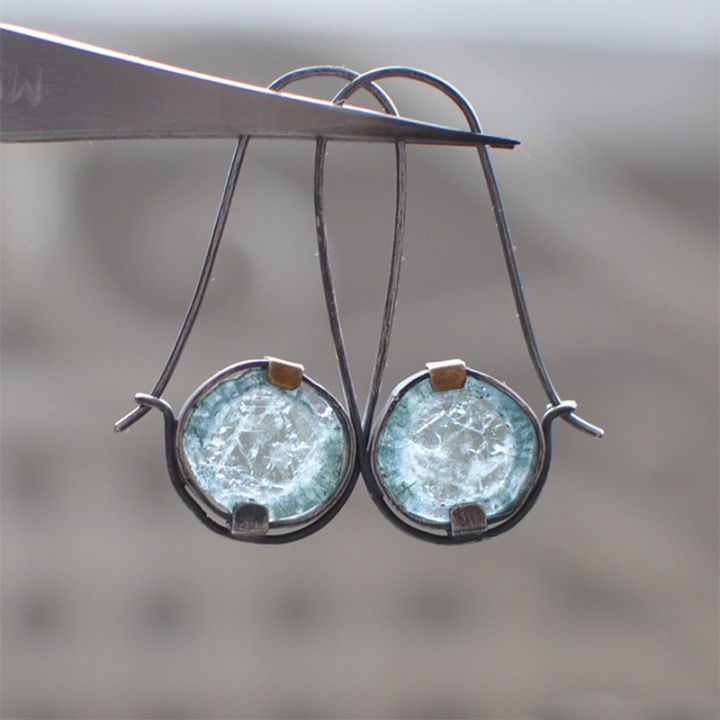 Lanjing%20cross-border%20new%20moonstone%20two-color%20light%20blue%20round%20earrings%20eBay%20AliExpress%20European%20and%20American%20fashion%20earrings%20earrings%20-%20Image%206
