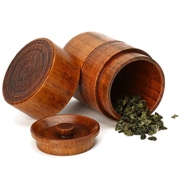 ZOROOM%20Wooden%20Tea%20Pot%20Handmade%20Tea%20Set%20Portable%20Travel%20Tea%20Storage%20Candy%20Nut%20Coffee%20Bean%20Powder%20Boxed%20Sealed%20Can,2%20Pcs%20-%20Image%206