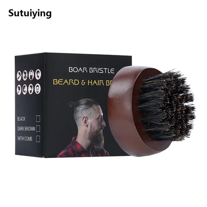 Sutuiying%201pcs%20Beard%20Brush%20Boar%20Bristles%20Small%20and%20Round%20Walnut%20Luxury%20Wood%20Beard%20Grooming%20Brush%20for%20Men's%20Shaping%20Tool%20-%20Image%205