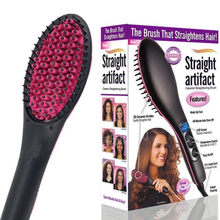 Simply Straight Ceramic Electric Digital Hair Straightener Brush