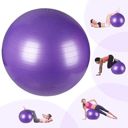 85cm Anti-Burst  Gymnastic Exercise Body Ball Yoga Ball in Sports& Outdoors Professional Grade Stability Ball with Pump Pilates Exercise Ball Yoga Equipment For Home Workout