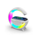 Wireless Charging RGB Light Table Lamp Wireless Charger LED Smart Wake Up Light 15W Loud Speaker. 