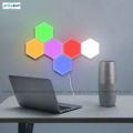 RGB Hexagon Wall Lights with Remote, Smart Hexagonal Wall Panels-2 Packs. 