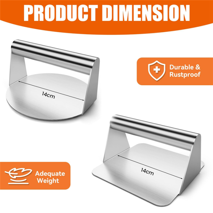 2Pcs%20Burger%20Press,Hamburger%20Press,5.5Inch%20Round%20&%20Square%20Smash%20Burger%20Press%20for%20Hamburger%20Smasher%20Tool%20Easy%20Install%20Easy%20to%20Use%20-%20Image%205