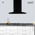 KAFF Chimney | LIZ DHC 60 | Dry Heat Auto Clean Technology | Black Tempered Curved Glass | Heavy Duty Baffle Filter | Touch Control with Digital Display. 
