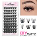 CoMango Lash Clusters D Curl 8/10/12/14/16/18MM DIY Eyelash Extensions Individual Lashes Cluster DIY at Home. 