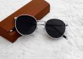 Best Quality Silver Frame Round Sunglasses For Men - Black | Fashion Silver Frame Round Sunglasses For Men. 