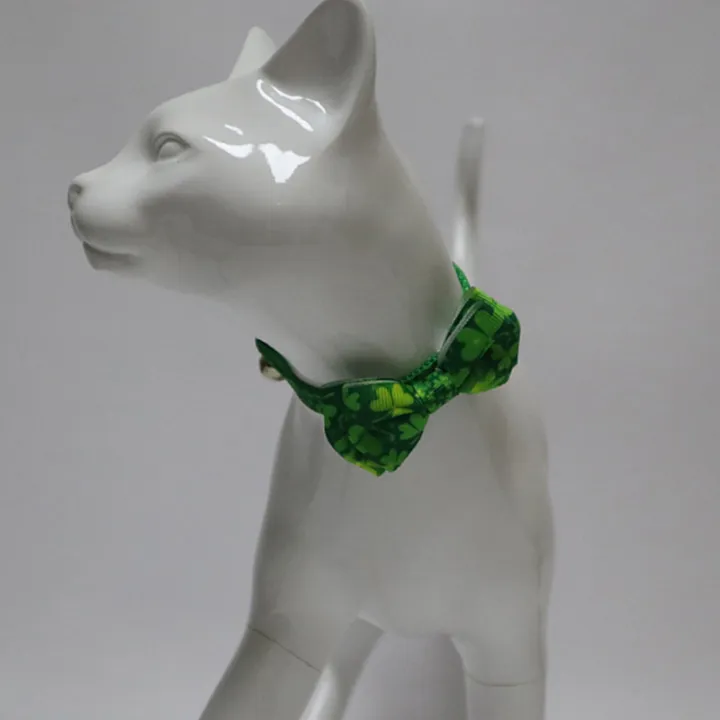 St.Patrick's%20Day%20Cat%20Collar%20With%20Bow%20Tie%20And%20Bell%20Breakaway%20Cat%20Collar%20Adjustable%20Safety%20Kitten%20Collar%20For%20Girls%20Boys%20Male%20-%20Image%203