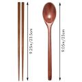 OUMERY Teak Wooden Spoons and Chopsticks Set, Non-Stick Spoons Soup-Teaspoon for Kitchen Cooking Utensil Tools. 